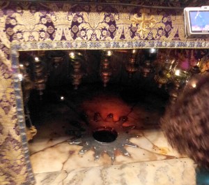 A star symbolizes the place where Jesus was born