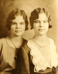 Mom's on the left. Aunt Helen on the right. I think this is their HS grad picture