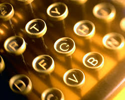golden typewriter keys